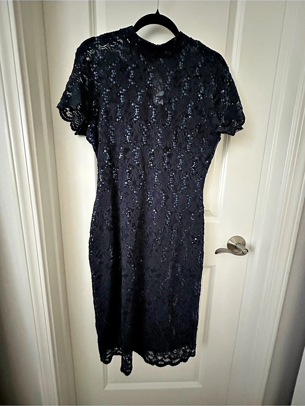ONYX Nite Navy Blue Lace Sequin Dress